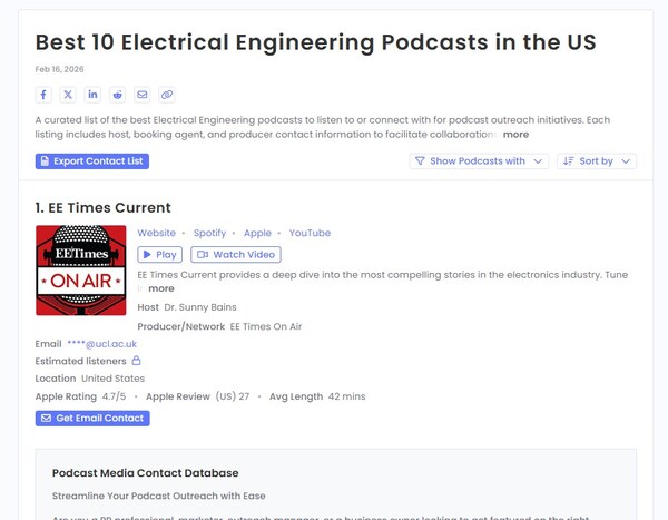 网站:EE Times播客荣登美国电子工程类榜单前列:EE Times Current斩获细分领域第一 网站:EE Times播客荣登美国电子工程类榜单前列:EE Times Current斩获细分领域第一