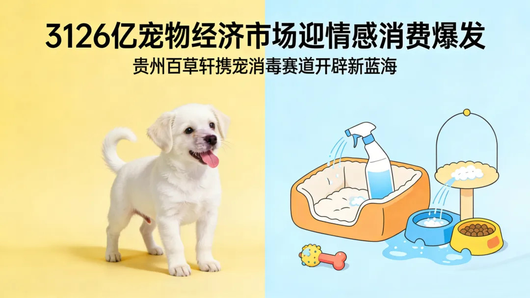 3126亿宠物经济市场迎情感消费爆发,贵州百草轩携宠消毒赛道开辟新蓝海 3126亿宠物经济市场迎情感消费爆发,贵州百草轩携宠消毒赛道开辟新蓝海