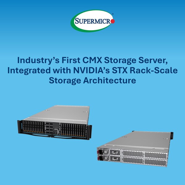 Supermicro率先发布NVIDIA BlueField-4 STX存储服务器，提升AI推理性能