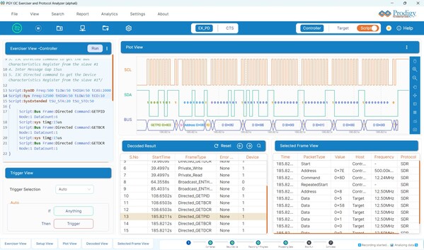 Prodigy Technovations新增NVMe-MI、SPDM、PLDM等高级应用层协议支持，强化业界领先的I3C协议训练器与分析仪