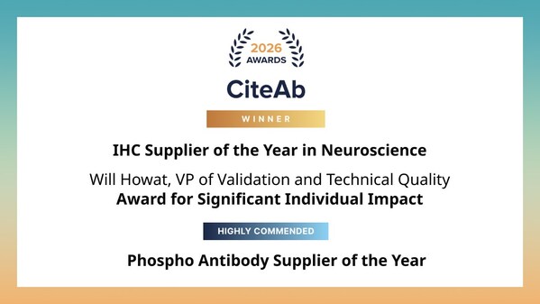 Abcam连续十二年获CiteAb认可,在神经科学与磷酸化抗体领域保持高影响力 Abcam连续十二年获CiteAb认可,在神经科学与磷酸化抗体领域保持高影响力