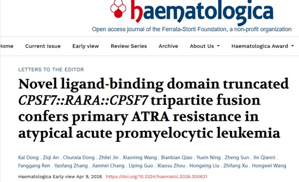 持续引领aAPL研究：陆道培分子医学团队携手多中心，再揭发病和原发耐药新机制