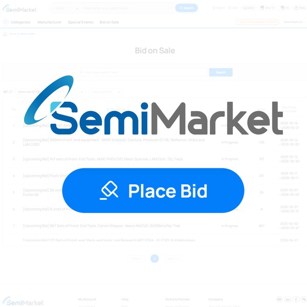 SurplusGLOBAL SemiMarket首次在线设备竞拍吸引40余家全球买家参与，成交价格提升70%